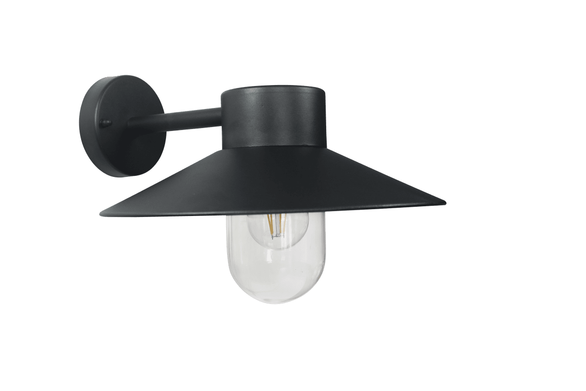 Onsala Zwart buitenlamp Van Nordic Lighting - Onsala is een klassieke wandlamp in zwart, gemaakt van aluminium en helder glas.