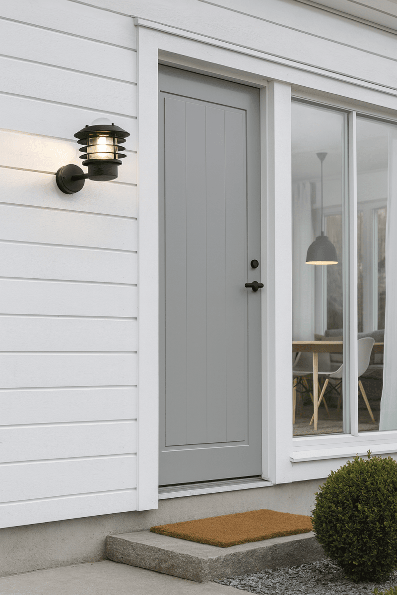 Ystad Zwart buitenlamp Van Nordic Lighting - Het licht verspreidt zich aangenaam door het glas en cre&euml;ert een gastvrije sfeer bij de entree, aan de gevel of langs de huismuur.