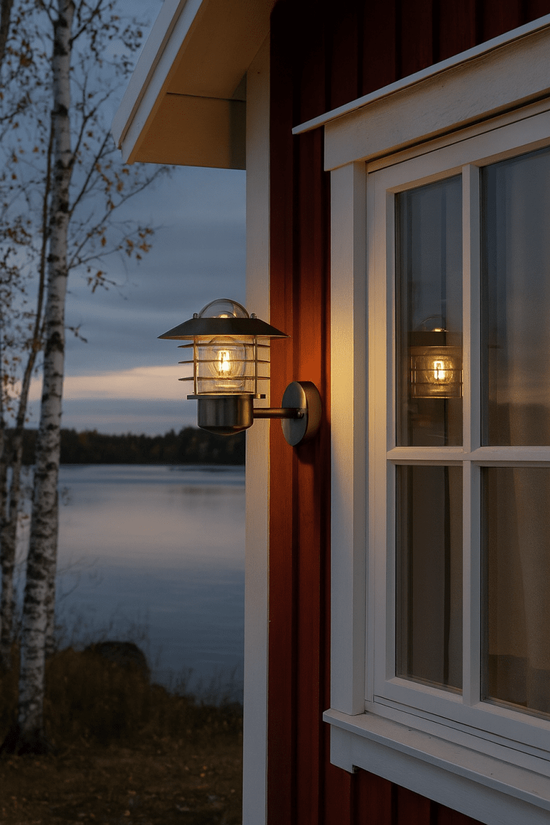 Ystad Geborsteld staal buitenlamp Van Nordic Lighting - Het licht verspreidt zich aangenaam door het glas en cre&euml;ert een gastvrije sfeer bij de entree, aan de gevel of langs de huismuur.