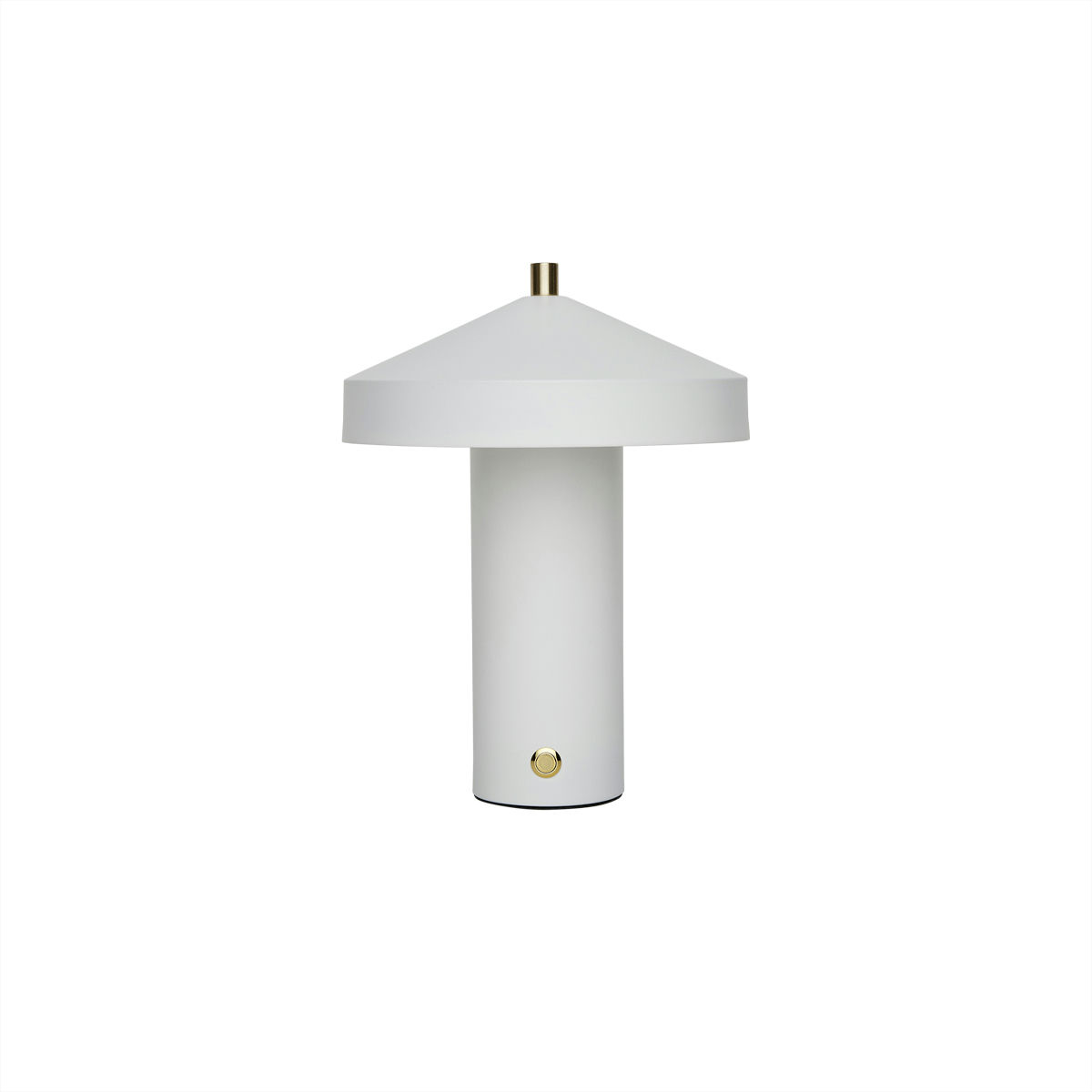 Hatto 25cm Wit Draagbare Van OYOY - Met een dimfunctie in drie standen en energiezuinige ledverlichting biedt hij verstelbaar en comfortabel licht voor verschillende behoeften.