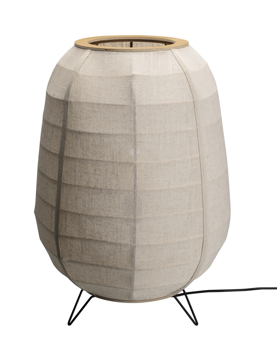 Delino Beige vloerlamp Van By Rydéns - Delino is een stijlvolle vloerlamp die natuurlijke materialen combineert met een zacht en tijdloos design.
