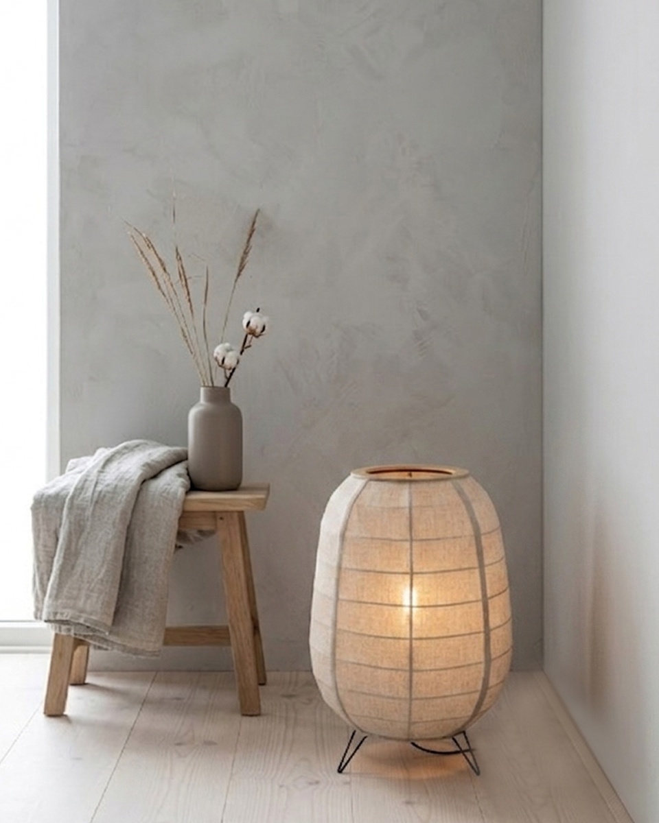 Delino Beige vloerlamp Van By Rydéns - Delino is een stijlvolle vloerlamp die natuurlijke materialen combineert met een zacht en tijdloos design.