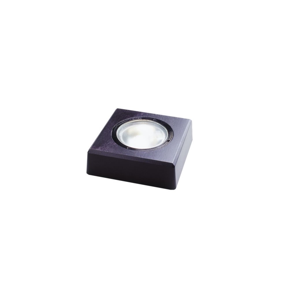Lichtplaat 9x9cm Zwart tafellamp Van Frilight - De lichtplaat wordt geleverd met een snoer van 2,2 m, een aan/uit-schakelaar en een stekker.