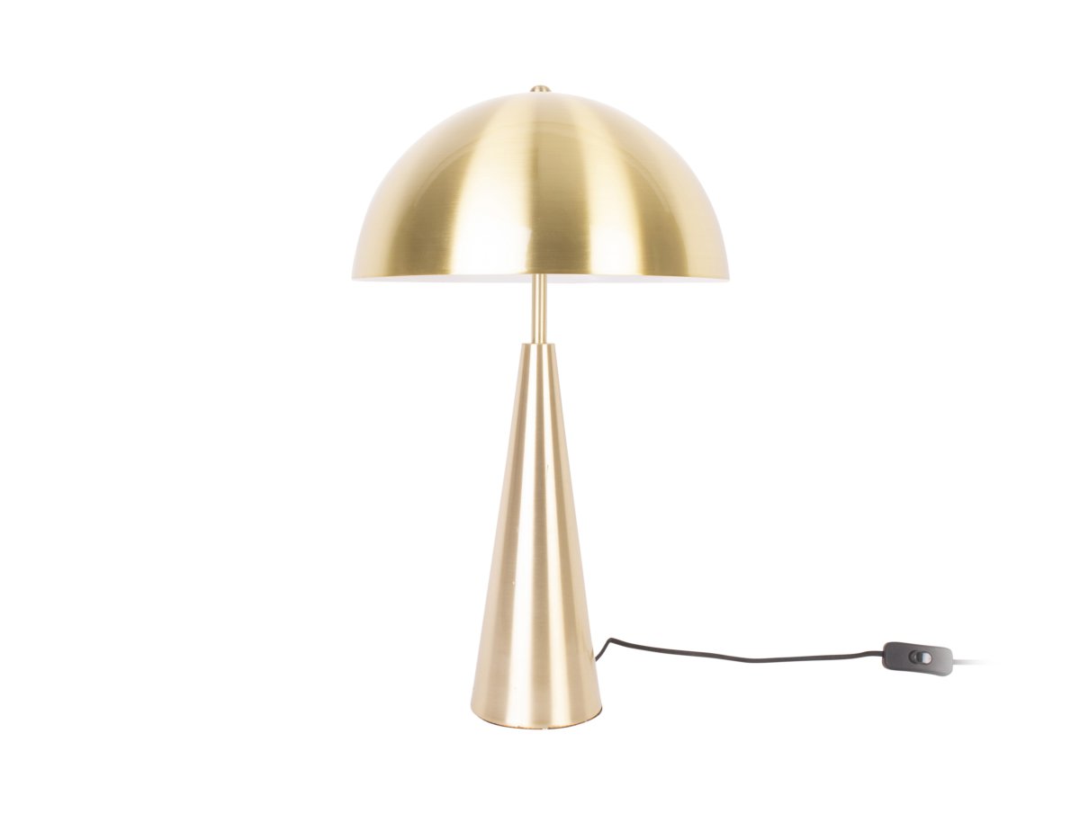 Sublime 50cm Geborsteld messing tafellamp Van Leitmotiv - De kap zorgt voor een niet-verblindend licht en verspreidt het licht aangenaam naar beneden, waardoor de lamp perfect is als sfeerverlichting in de woonkamer.