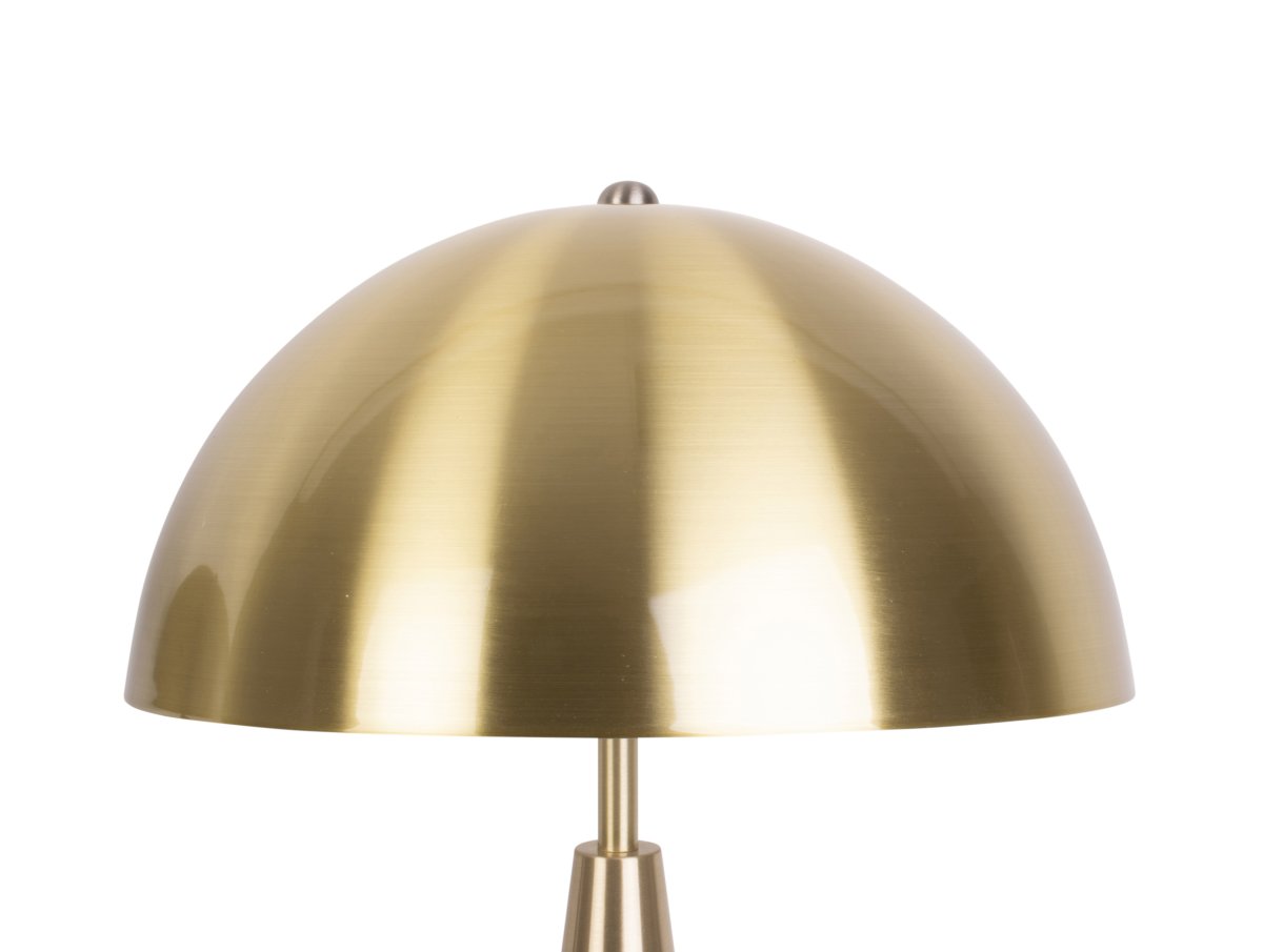 Sublime 50cm Geborsteld messing tafellamp Van Leitmotiv - De kap zorgt voor een niet-verblindend licht en verspreidt het licht aangenaam naar beneden, waardoor de lamp perfect is als sfeerverlichting in de woonkamer.
