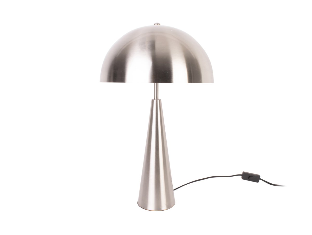 Sublime 50cm Geborsteld staal tafellamp Van Leitmotiv - De kap zorgt voor een niet-verblindend licht en verspreidt het licht aangenaam naar beneden, waardoor de lamp perfect is als sfeerverlichting in de woonkamer.