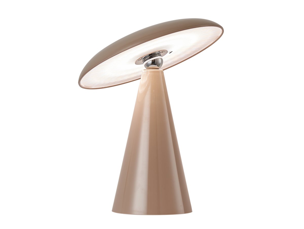 Phoebe LED 26cm Bruin Draagbare Van Leitmotiv - De lamp is in 3 stappen dimbaar via de aanraakknop op het scherm en geeft tot 8 uur licht na een volledige lading.
