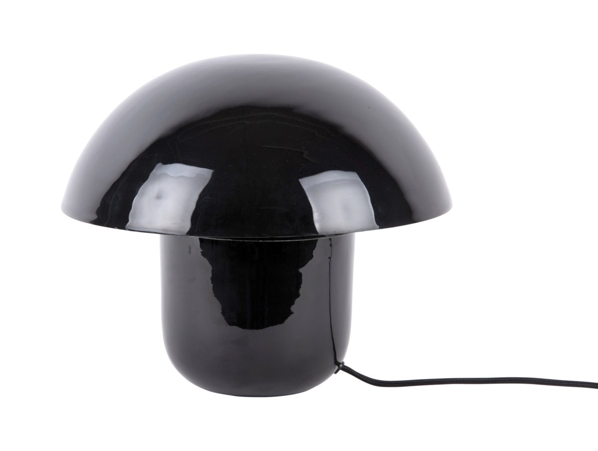 Mushroom 25cm Zwart tafellamp Van Leitmotiv - De lampenkap zorgt voor een niet-verblindend licht en richt het licht naar beneden, wat een aangename en sfeervolle verlichting creëert.