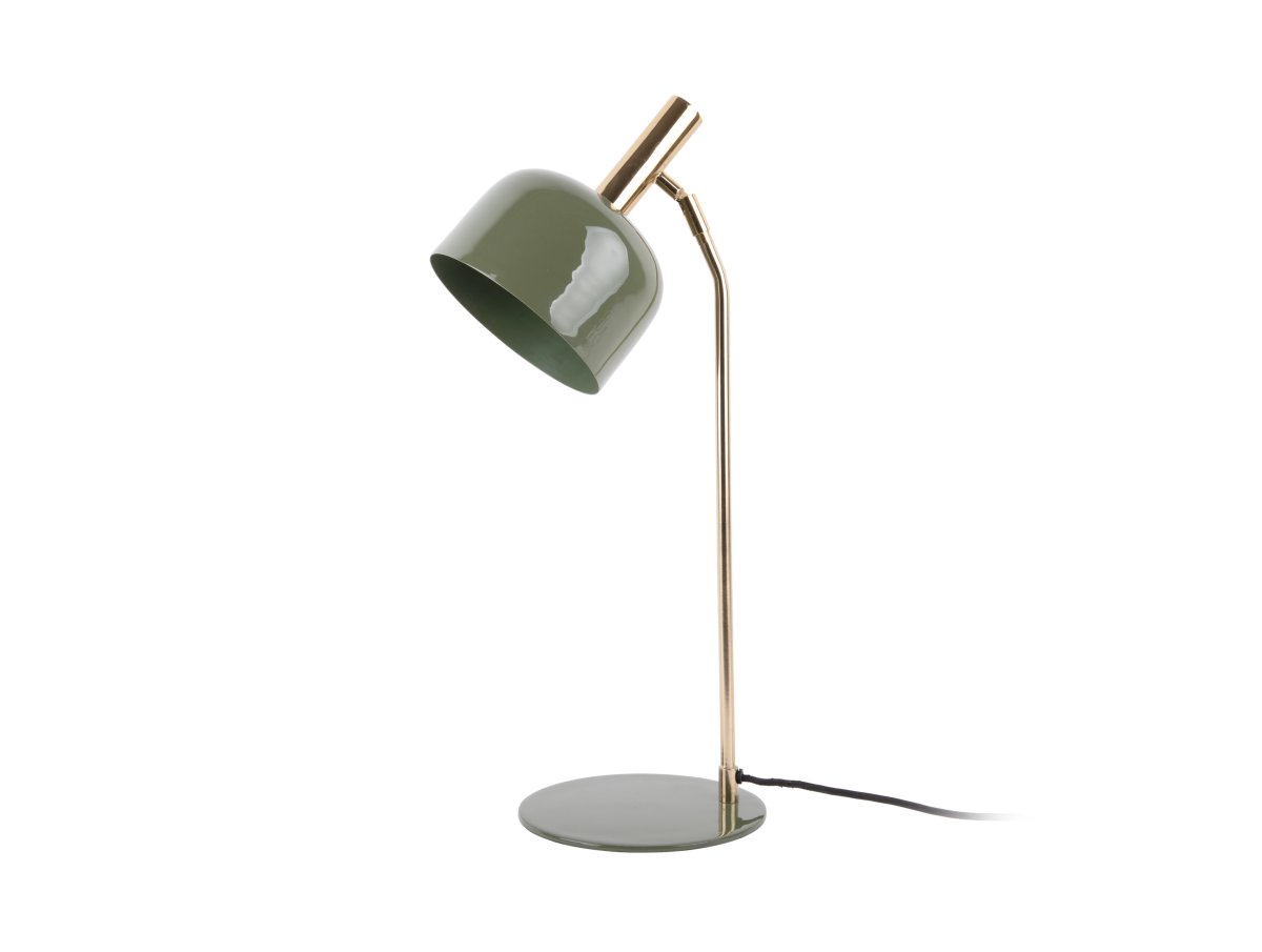 Smart 56cm Groente bureaulamp Van Leitmotiv - De glanzende, geëmailleerde afwerking in een doffe groene tint, samen met elegante gouden details, geeft de lamp een unieke en opvallende look.