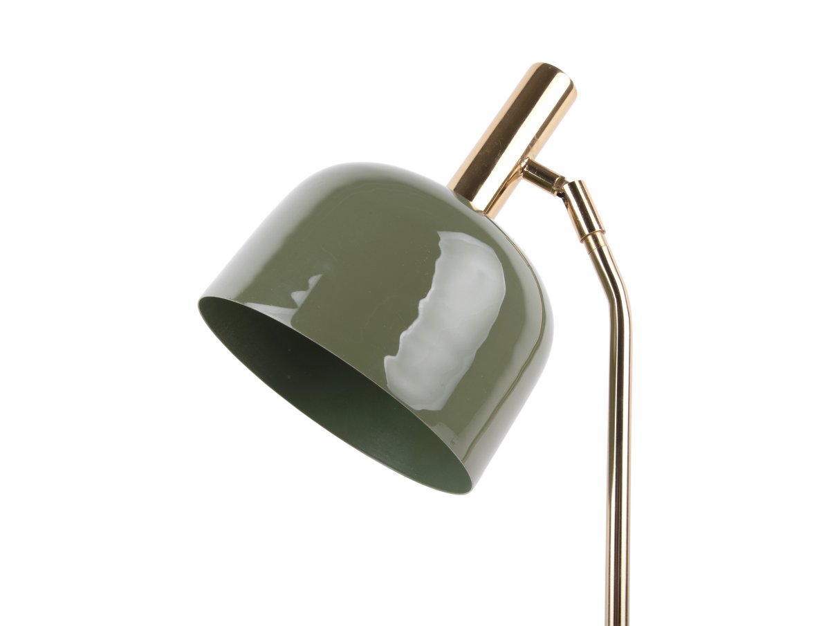 Smart 56cm Groente bureaulamp Van Leitmotiv - De glanzende, geëmailleerde afwerking in een doffe groene tint, samen met elegante gouden details, geeft de lamp een unieke en opvallende look.