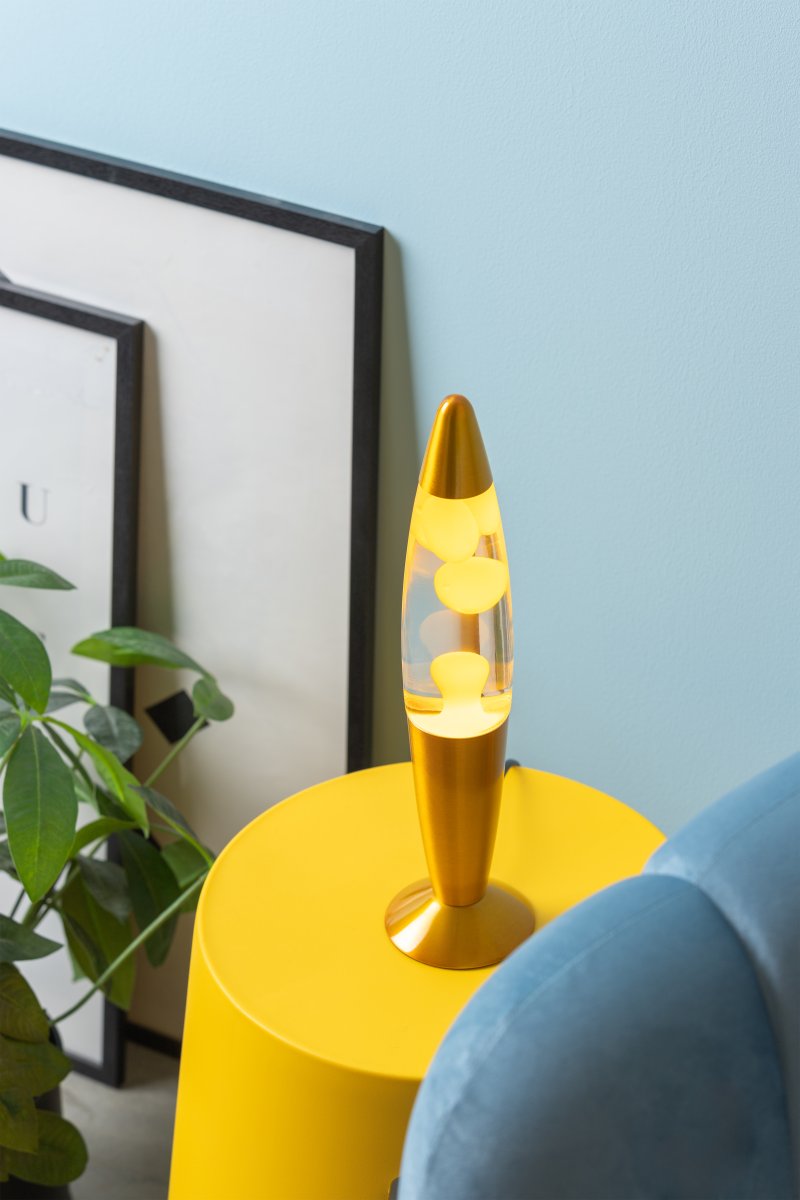Rocket 35cm Geel kinderlamp Van Leitmotiv - De lavalamp geeft een zacht, levendig licht dat in organische vormen beweegt, perfect voor een kinderkamer of als creatief en decoratief detail in huis.