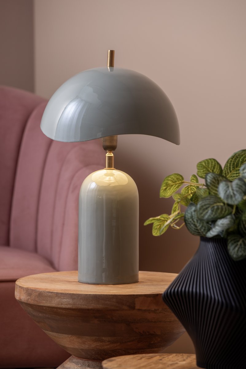 Querido 40cm Blauw tafellamp Van Leitmotiv - Gemaakt van metaal met een glanzende, matblauwe afwerking en details in goud, is het een stijlvolle aanwinst voor uw huis.