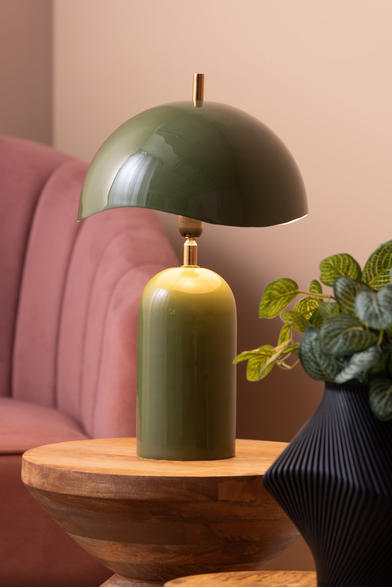 Querido 40cm Groente tafellamp Van Leitmotiv - Gemaakt van metaal met een glanzende, matgroene afwerking en details in goud, is het een stijlvolle aanwinst voor uw huis.