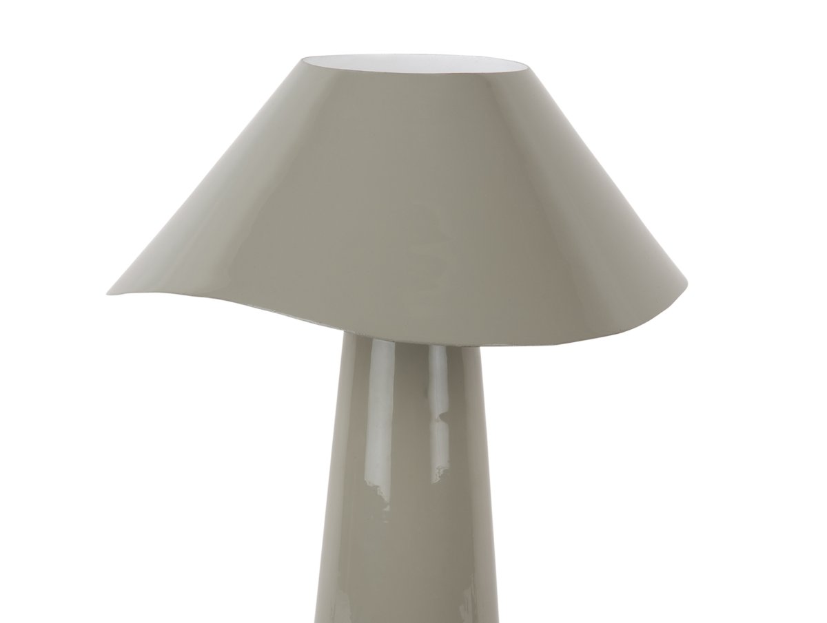 Ameno 33cm Grijs tafellamp Van Leitmotiv - Ameno is een stijlvolle tafellamp van metaal met een glanzende grijze afwerking die een zachte en harmonieuze uitstraling geeft.