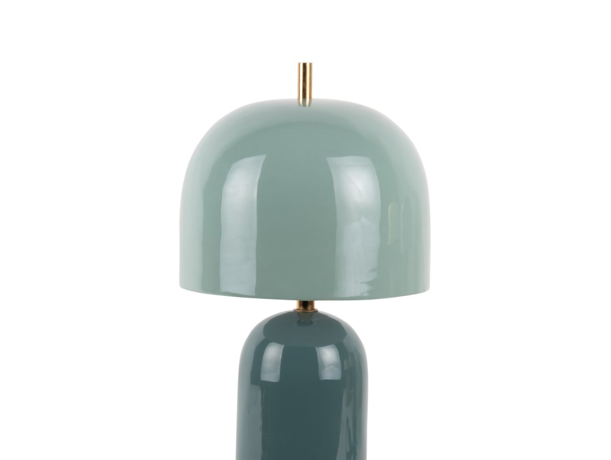 Rico 43cm Blauw tafellamp Van Leitmotiv - Rico is een stijlvolle metalen tafellamp met een glanzende afwerking en een elegant tweekleurig ontwerp.