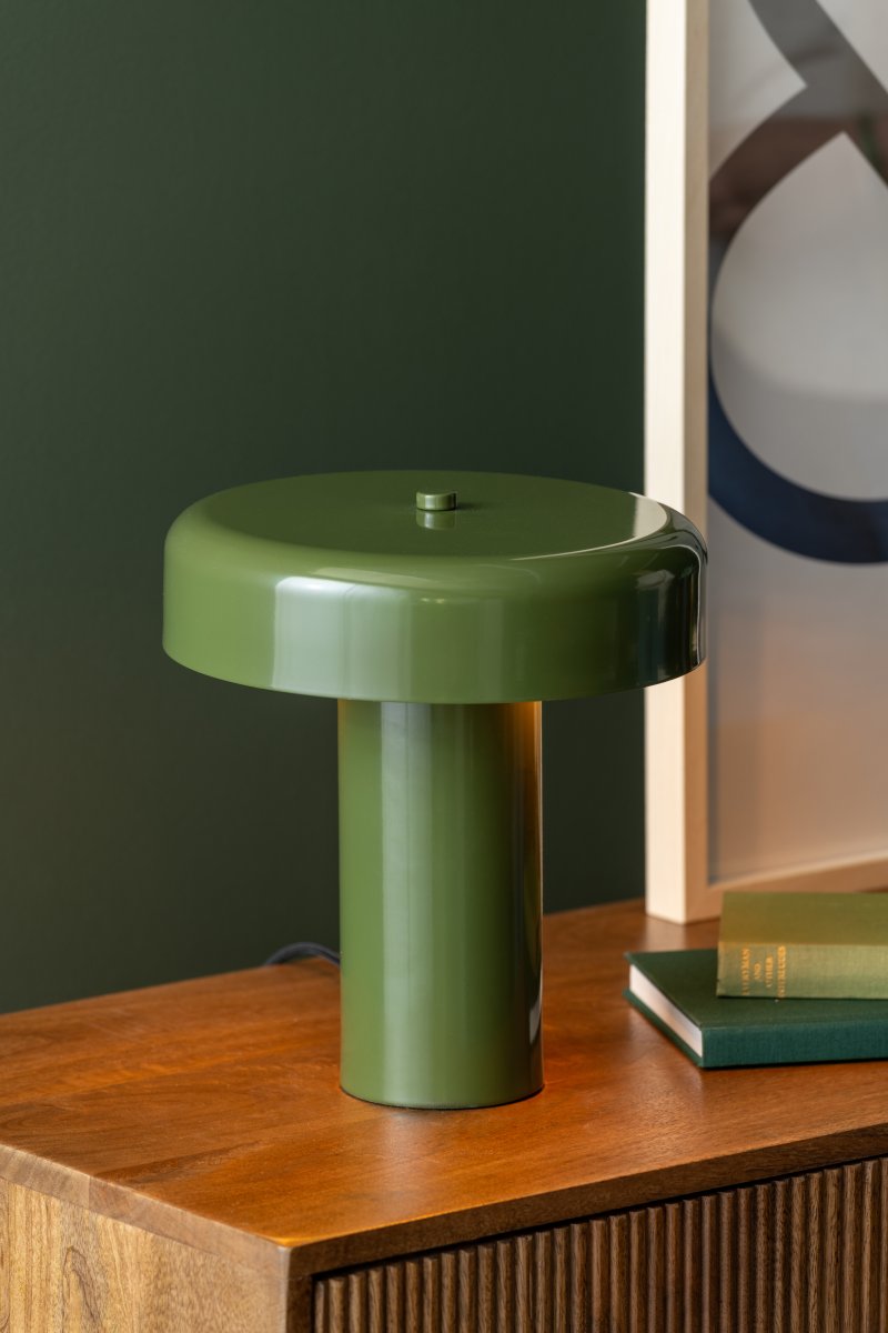 Riqueza Palo 26cm Groente tafellamp Van Leitmotiv - Riqueza Palo is een stijlvolle tafellamp van metaal met een glanzende afwerking in een diepgroene tint.