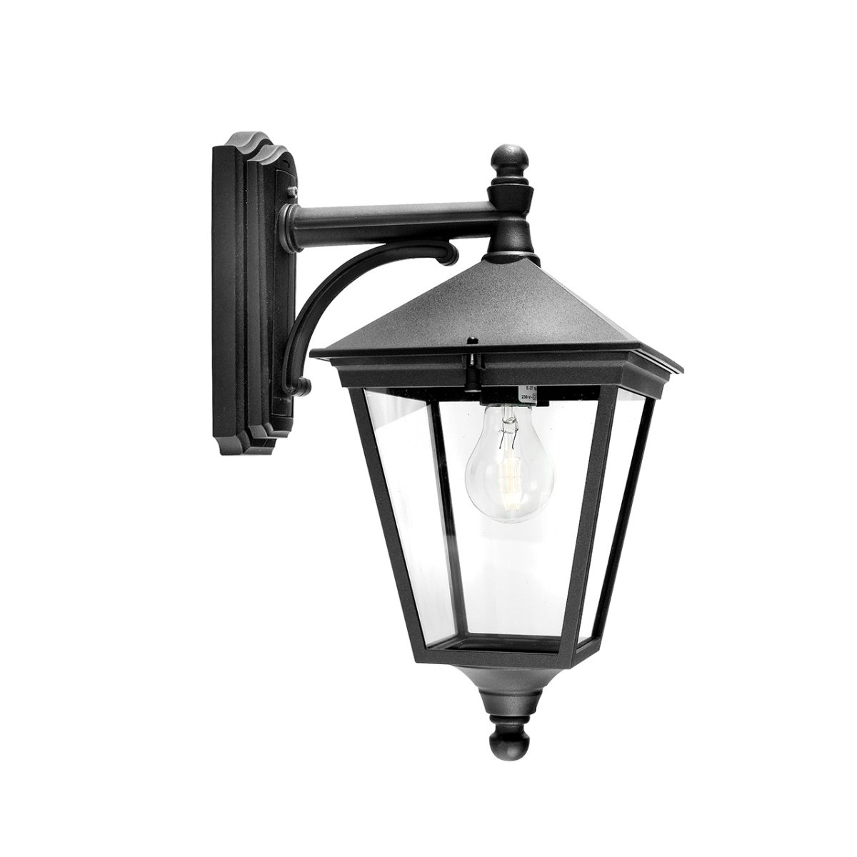 London Zwart buitenlamp Van Norlys - Een perfecte combinatie van stijl en functionaliteit, die de uitstraling van uw buitenomgeving verfraait met een gevoel van traditionele charme.