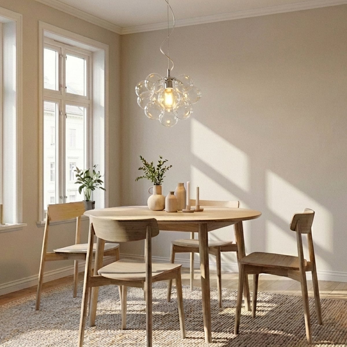 Lustro Ø40 Transparant hanglamp Van By Rydéns - Het moderne ontwerp van de lamp maakt het een stijlvolle blikvanger boven de eettafel, in de woonkamer of in een ruime hal.