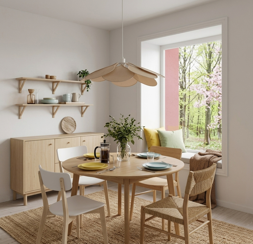 Magnolia Ø80 Beige hanglamp Van Cottex - De lamp heeft een metalen frame en zacht gevormde bladeren, bekleed met beige textiel, wat een prachtig en luchtig silhouet cre&euml;ert.