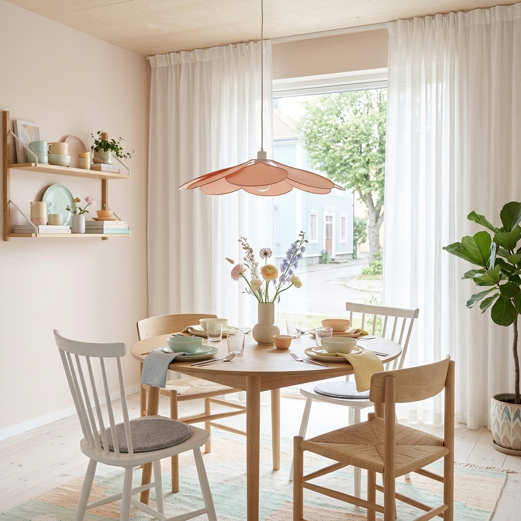 Magnolia Ø80 Roze hanglamp Van Cottex - De lamp heeft een metalen frame en zacht gevormde bladeren, bekleed met roze textiel, wat een prachtig en luchtig silhouet cre&euml;ert.