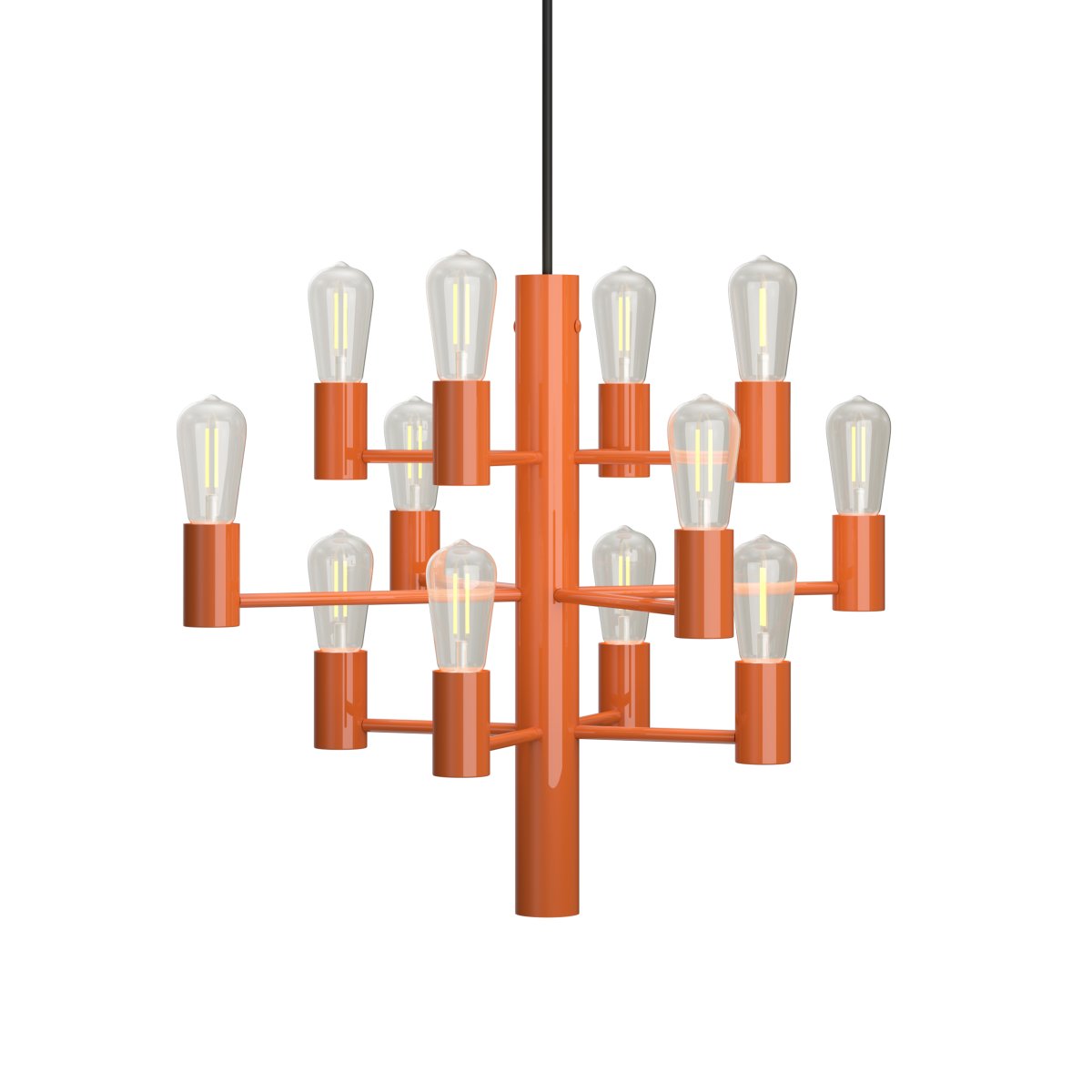  Manola 12 mini Ø45 Oranje hanglamp Van Herstal - Nu verkrijgbaar in de nieuwe kleur mandarijn, een heldere en levendige oranje tint met een glanzende afwerking die de lamp een expressieve uitstraling geeft.