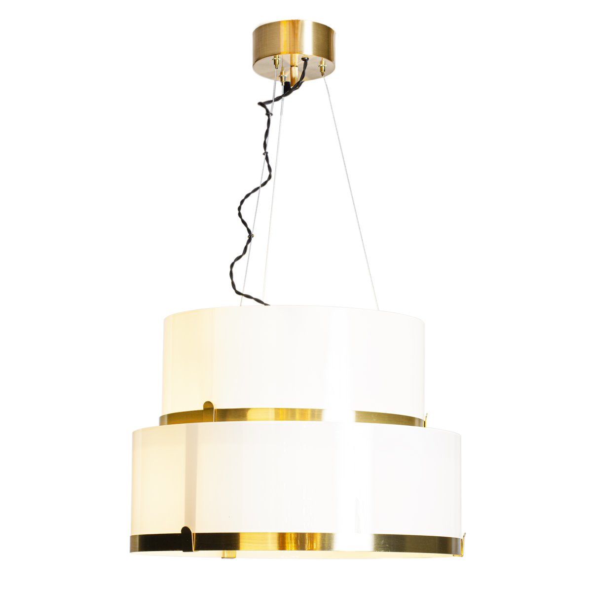 Marcel Ø50 Wit hanglamp Van By Rydéns - Marcel is een prachtige plafondlamp en met zijn messing details voegt hij elegantie toe aan de kamer.