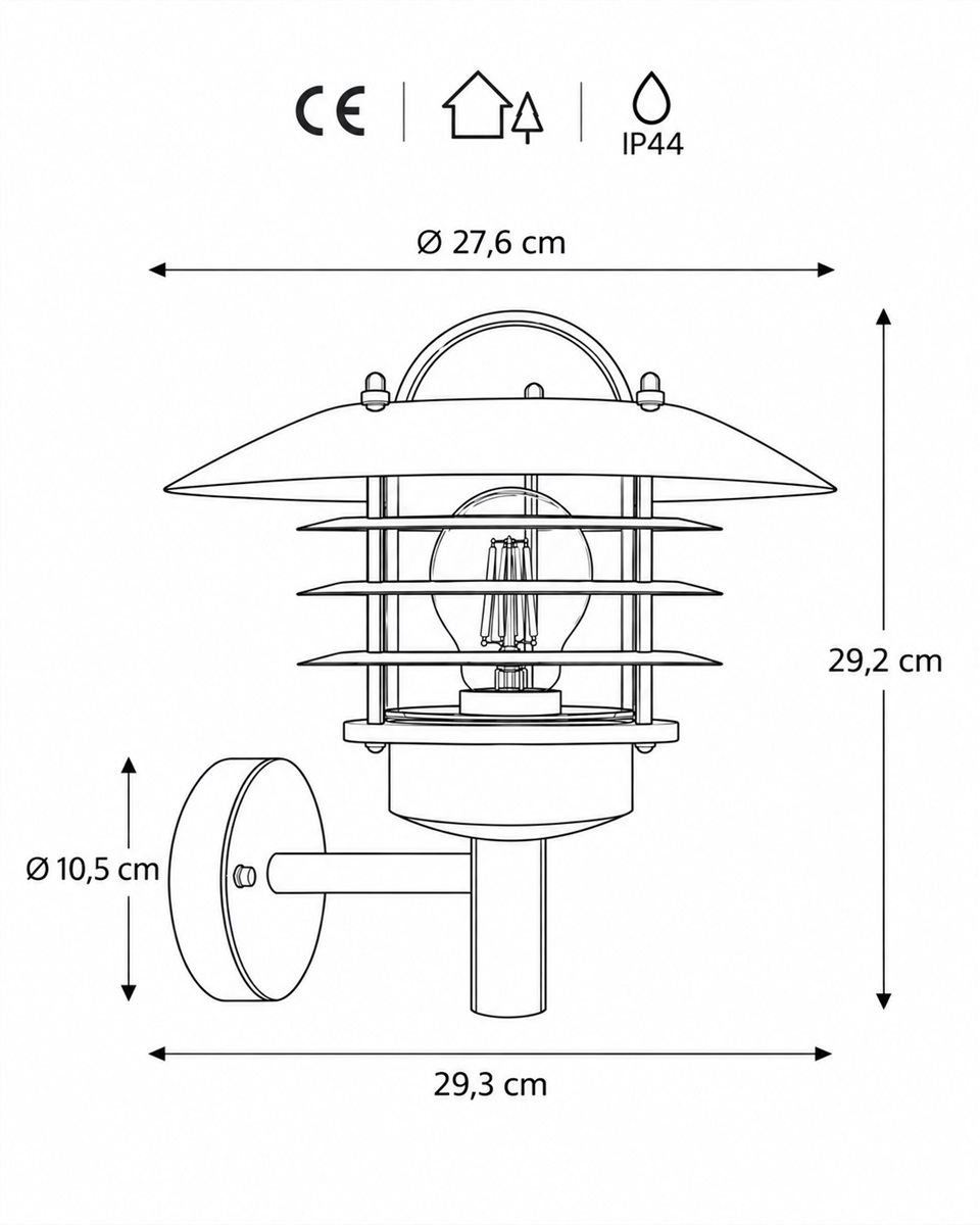 Kalmar Zwart buitenlamp Van Nordic Lighting - Het licht verspreidt zich aangenaam door het glas en cre&euml;ert een uitnodigende sfeer bij de ingang, op de gevel of langs de huismuur.