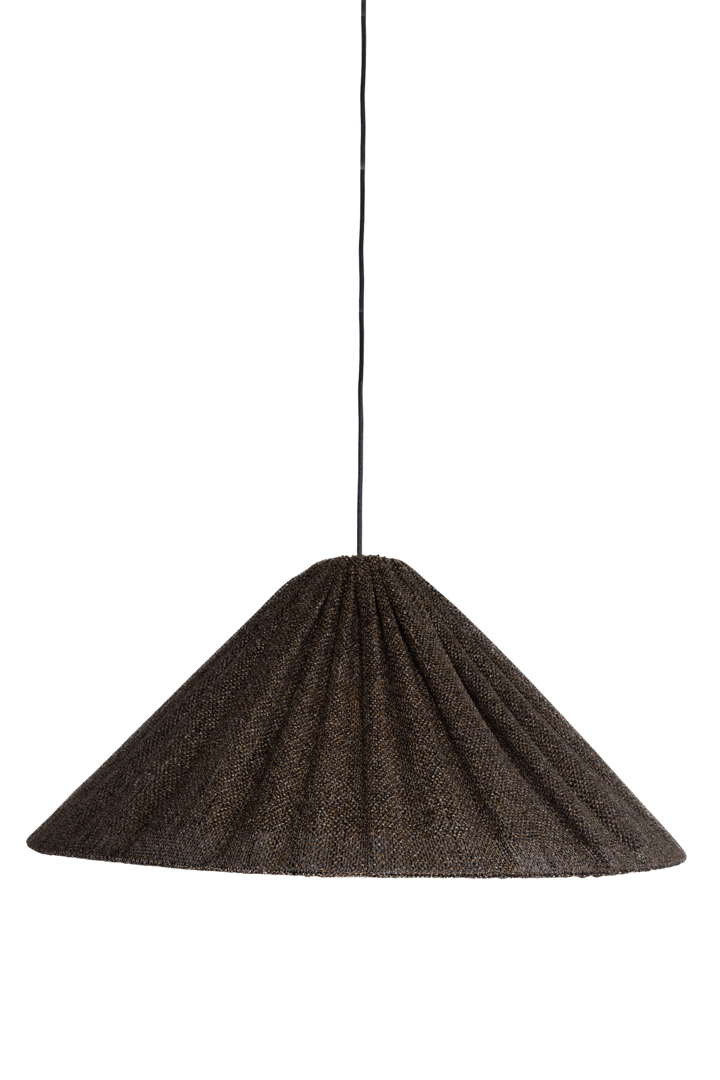 Tipi Lampenkap Excl. Ophanging Ø78 Bruin hanglamp Van Alde & Lind - De stof is gevlekt in twee tinten, bruin en natuurlijk linnen.