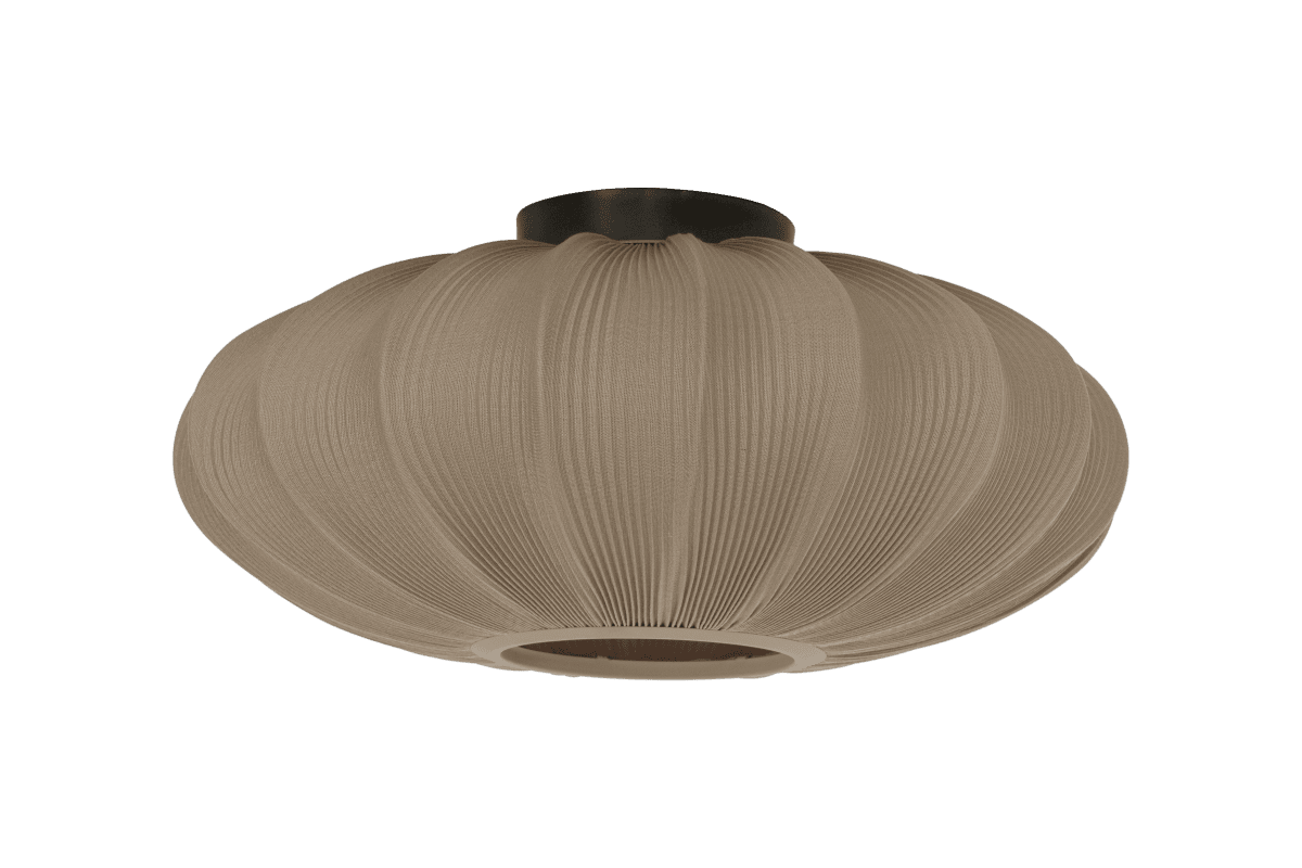 Mamsell Ø45 Grijs plafondlamp Van Aneta Lighting - Dankzij de zacht gebogen vorm en de mooie structuur verspreidt de lamp een warm en uitnodigend licht, wat zorgt voor een gezellige sfeer in uw huis.