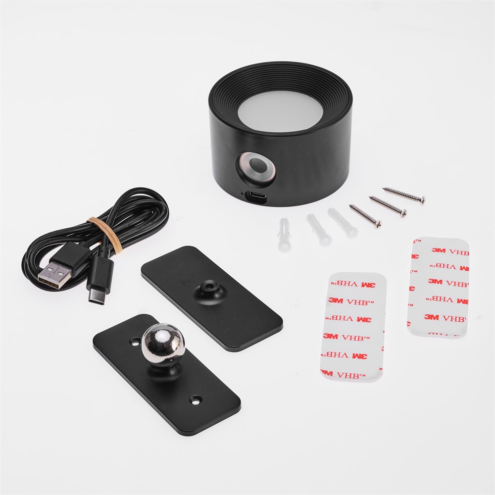 No Cable Zwart Draagbare Van Unison - De draaibare armatuur is voorzien van een aan/uit-schakelaar met een 3-staps dimfunctie waarmee u de kleurtemperatuur kunt wijzigen van warm geel naar warm wit, voor eenvoudige kleuraanpassing.