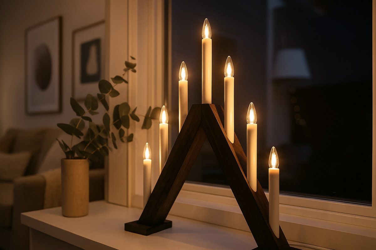 Nova 7 Hout Van Pixie Design - Nova is een klassieke kandelaar met zeven houten armen.