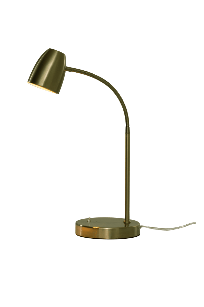 Sandnes 44cm Antiek messing bureaulamp Van Aneta Lighting - De metalen tafellamp Sandnes is perfect als leeslamp op het bureau of naast het bed.