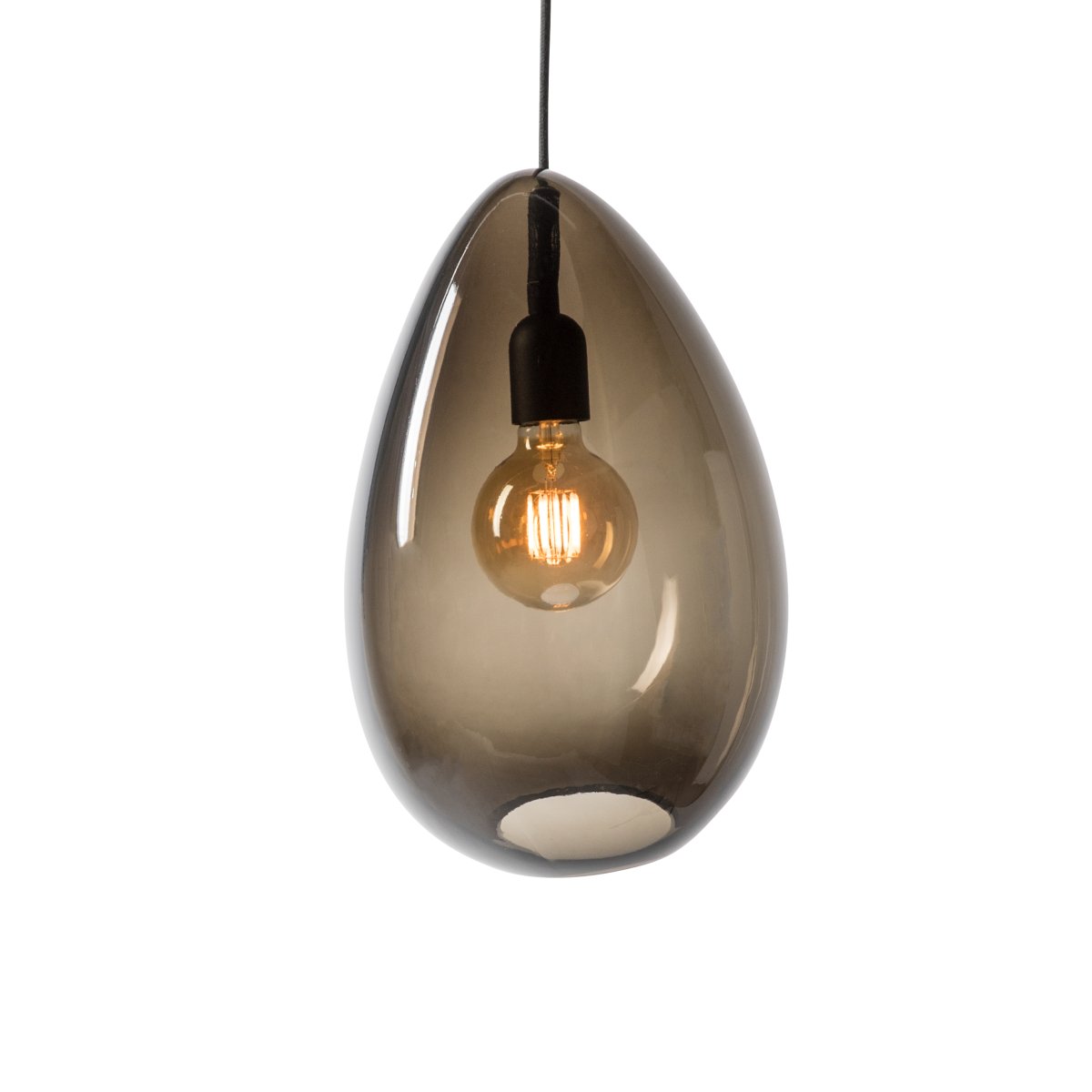 Ocean 32cm Rookkleurig hanglamp Van Belid - De organisch gevormde hanglamp heeft een opvallende en levendige uitstraling en voegt persoonlijkheid toe aan de kamer.