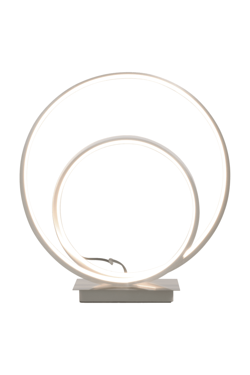 Loop 37cm Staal tafellamp Van Aneta Lighting - Geïntegreerde 14W LED die dimbaar is met een 3-staps dimmer op de lampvoet.