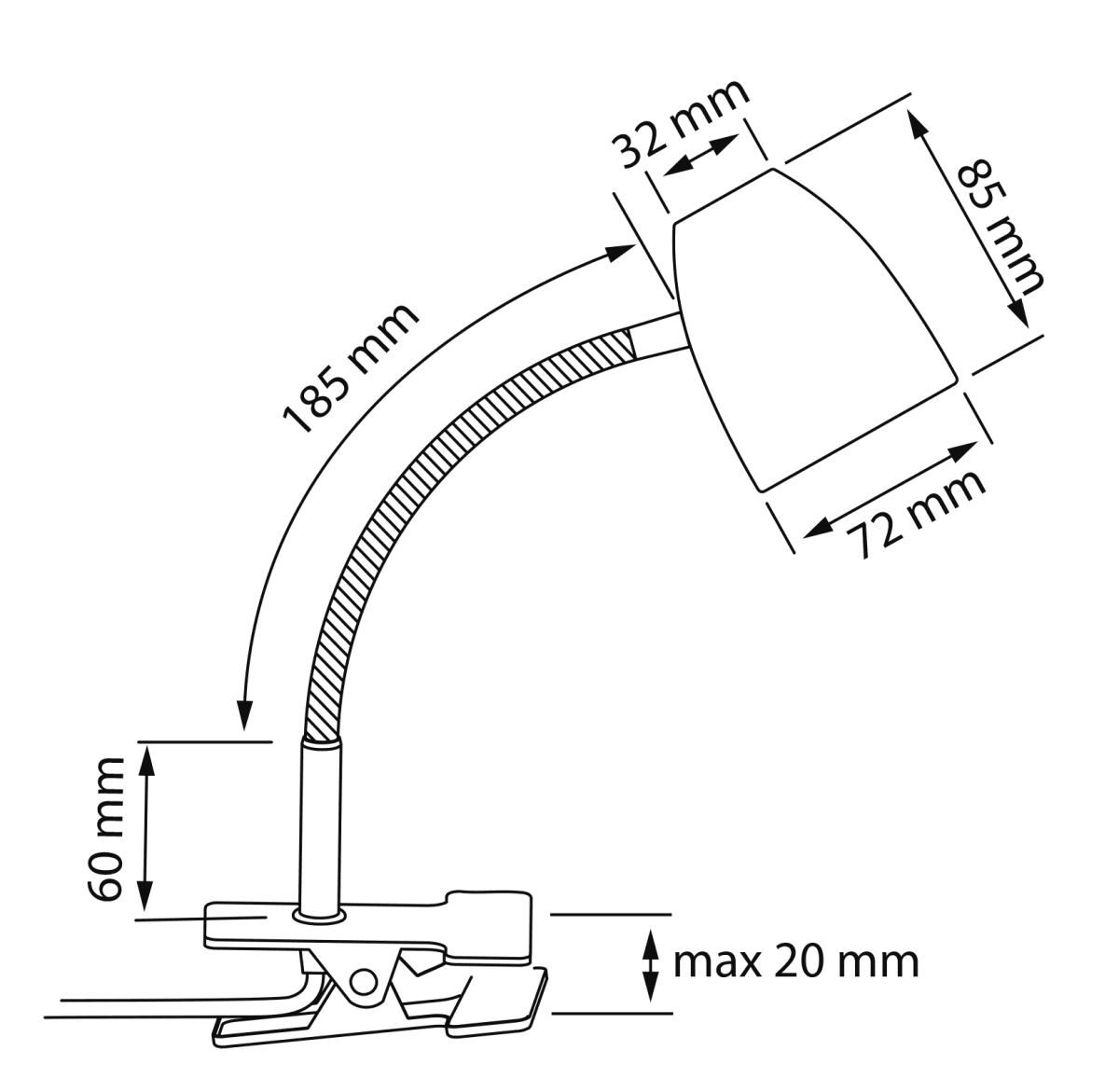 Sandnes Tin klemlamp Van Aneta Lighting - dat u de lamp eenvoudig kunt verplaatsen als dat nodig is.