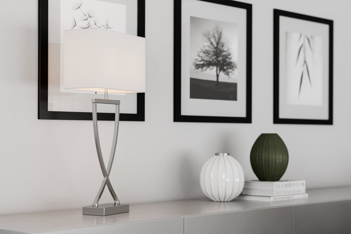 Omega 52cm Wit tafellamp Van By Rydéns - De lamp is stijlvol en elegant en staat mooi in een raam of aan de muur.
