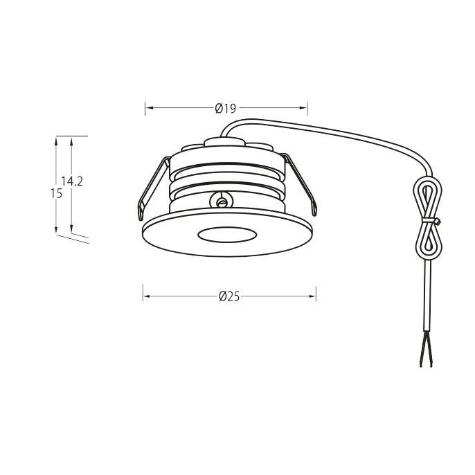 P-132 Mini Downlight 3000K Zwart Van Designlight - De diode is iets in de armatuur geplaatst om verblinding te minimaliseren.