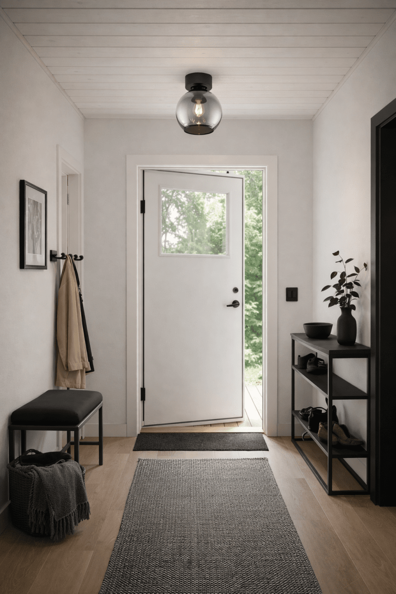 Globi Ø25 Zwart/Rookkleurig plafondlamp Van Nordic Lighting - De lamp is gemaakt van zwart metaal met een exclusieve kap van rookglas die een zachte, aangename gloed verspreidt.