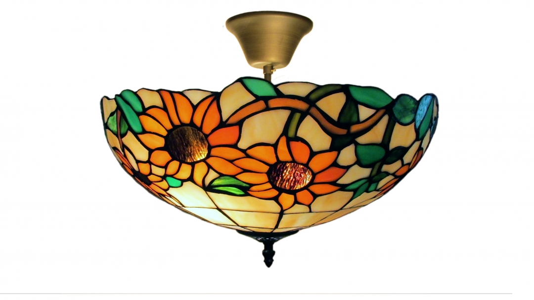 Solros Ø40 Veelkleurig Van Norrsken Design - Er wordt een certificaat meegeleverd waarin wordt bevestigd dat de lamp handgemaakt is volgens de traditionele Tiffany-methode.