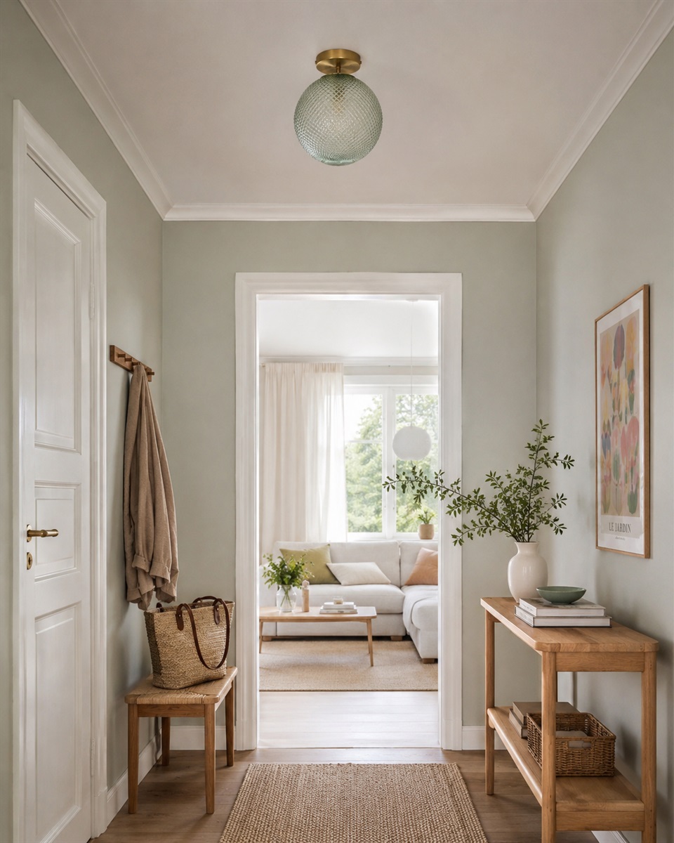 Korridor Ø25 Groente plafondlamp Van Lampan - Korridor past net zo goed in de hal en slaapkamer als in de woonkamer en is zelfs in de uitstand een decoratief element.