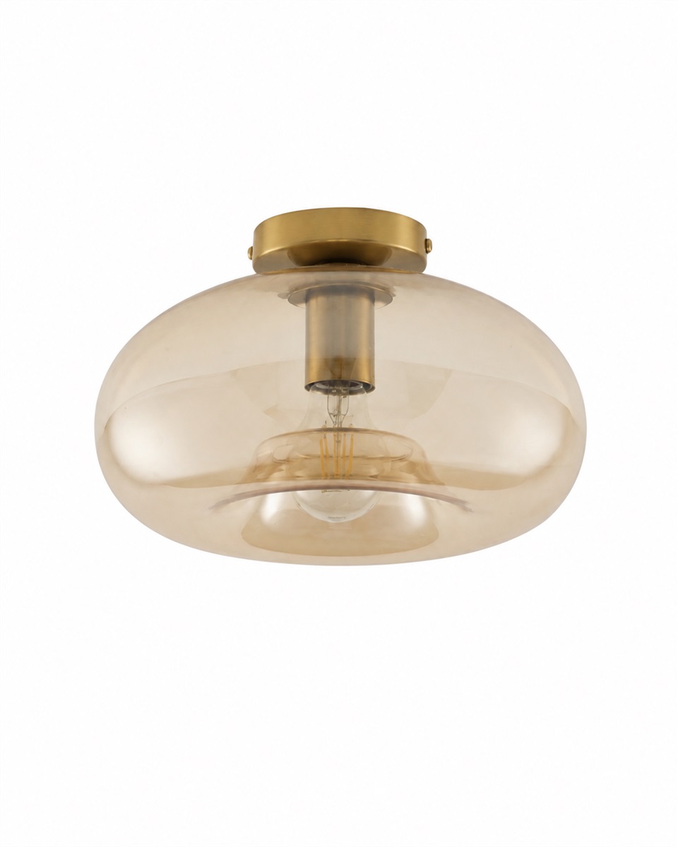 Munc Ø28 Amber plafondlamp Van Lampan - Munc is een elegante plafondlamp die glas en metaal combineert in een zacht en stijlvol ontwerp.
