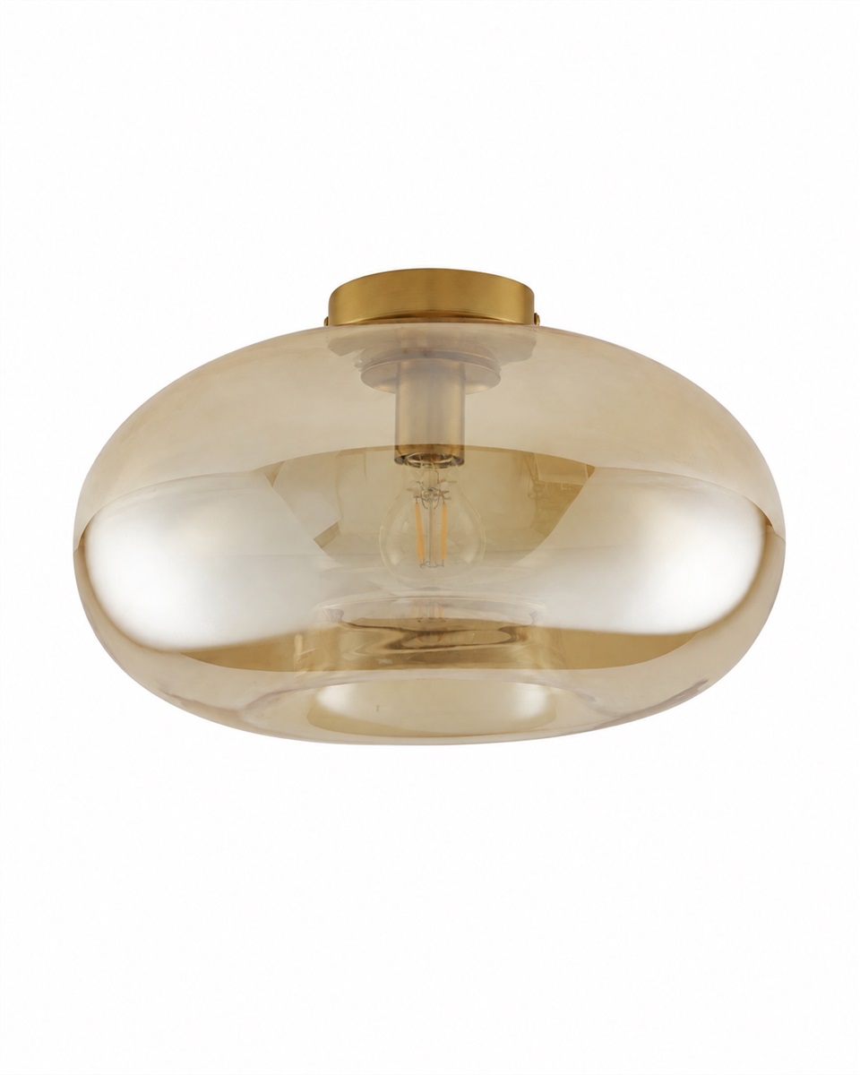 Munc Ø40 Amber plafondlamp Van Lampan - Munc is een elegante plafondlamp die glas en metaal combineert in een zacht en stijlvol ontwerp.