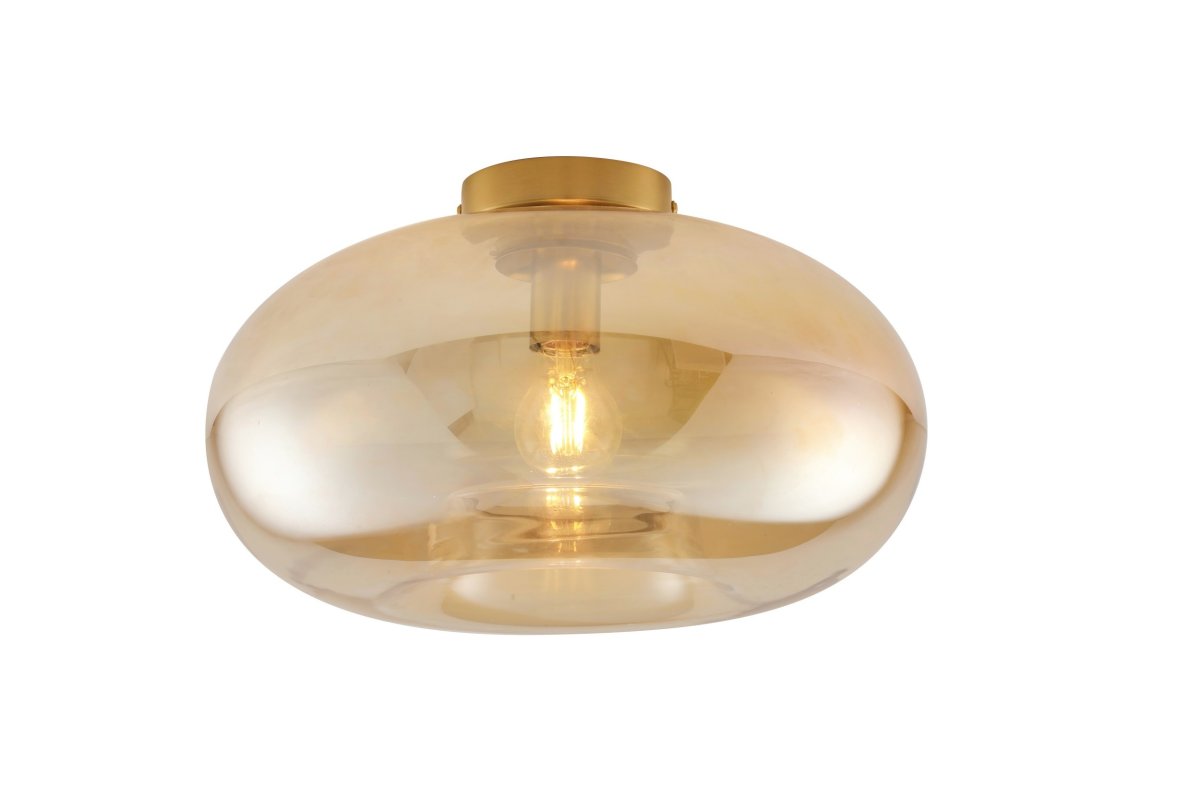 Munc Ø40 Amber plafondlamp Van Lampan - Munc is een elegante plafondlamp die glas en metaal combineert in een zacht en stijlvol ontwerp.