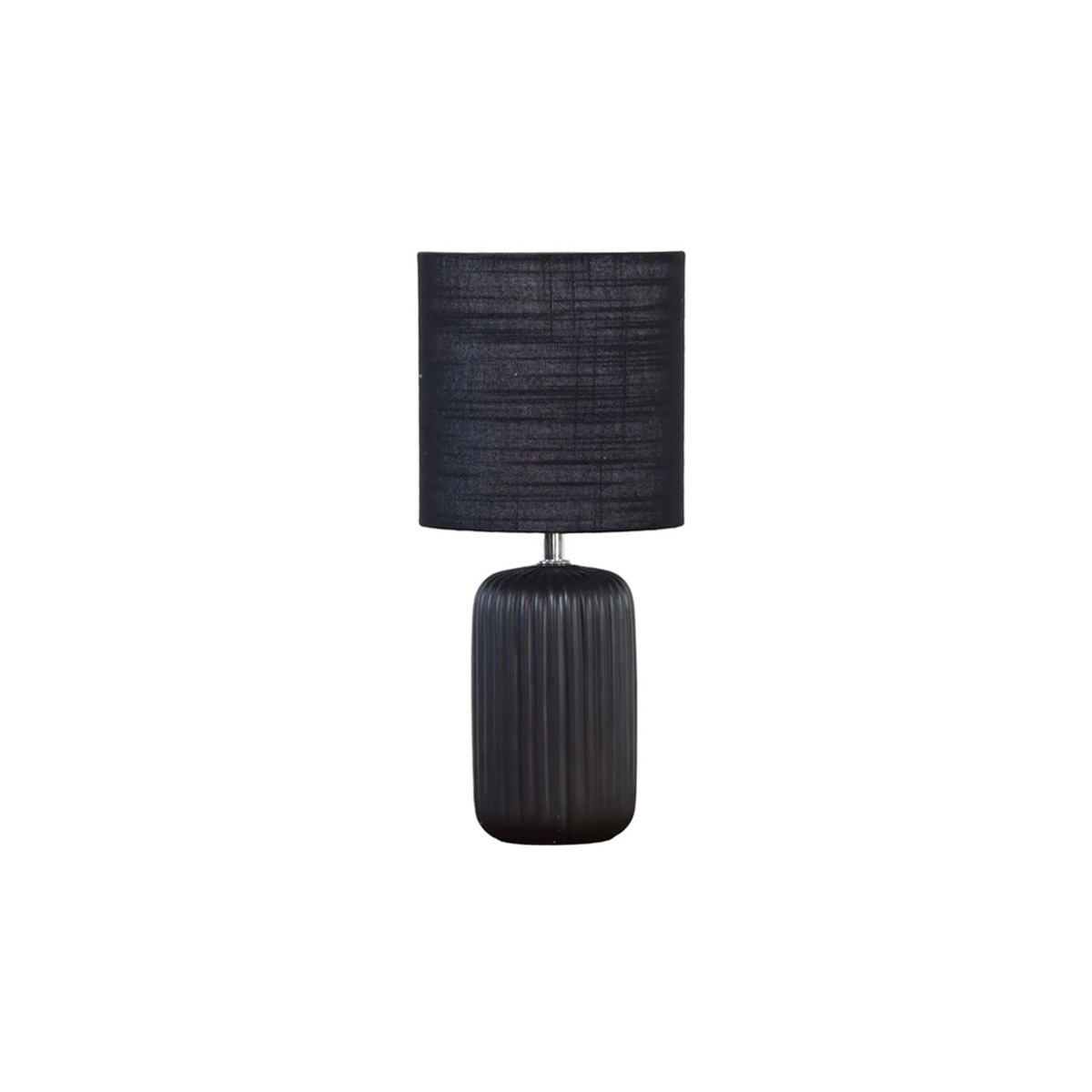 Palizzo 33cm Zwart tafellamp Van Nordic Lighting - De Palizzo tafellamp in zwart heeft een stijlvolle keramische voet met elegante groeven en een bijpassende linnen kap.