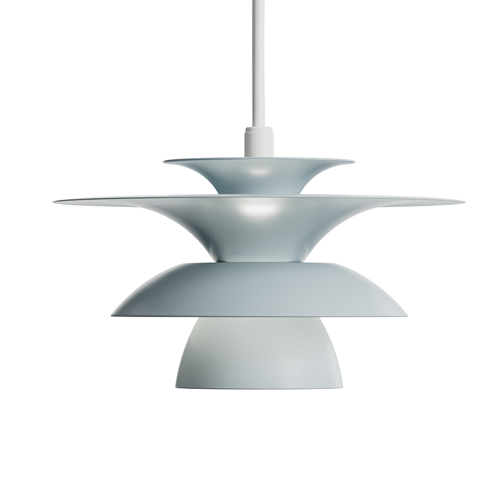 Picasso Ø18 IJsblauw hanglamp Van Belid - De hanglamp heeft sobere, lichte kleuren die goed te combineren zijn met een klassiek Scandinavisch interieur.