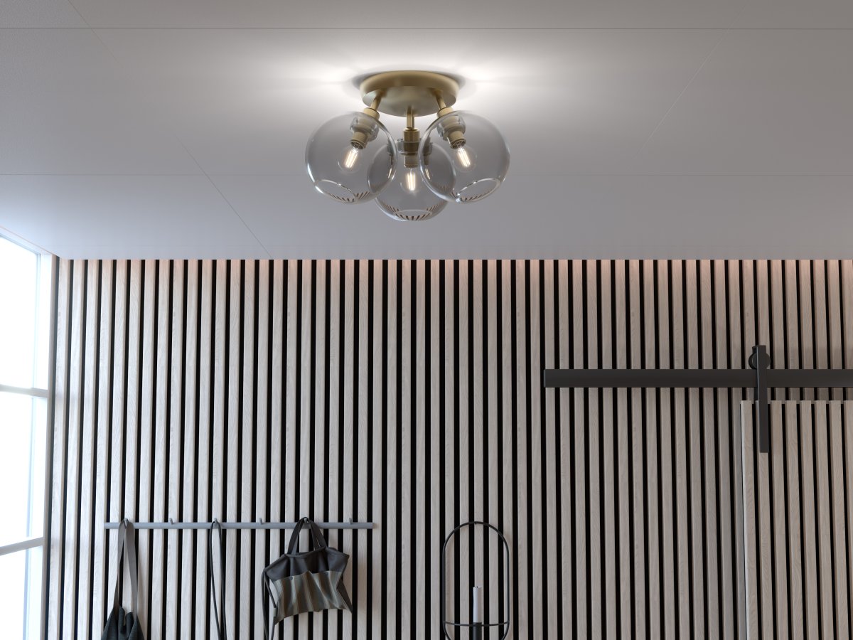 Gloria Ø35 Messing/gerookt plafondlamp Van Belid - Gloria is ontworpen voor stijlvolle gloeilampen en het licht wordt op een mooie en decoratieve manier weergegeven.