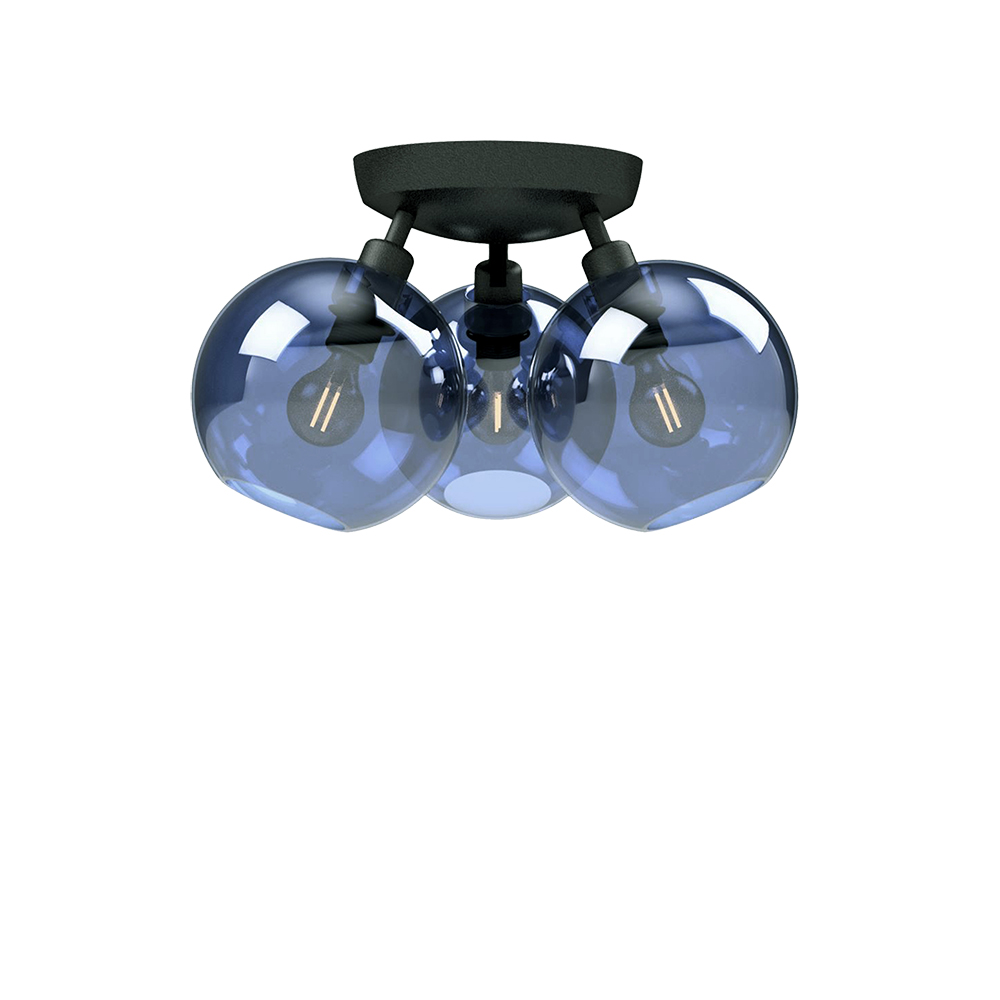 Gloria Ø35 Zwart/blauw plafondlamp Van Belid - Gloria is ontworpen voor stijlvolle gloeilampen en het licht wordt op een mooie en decoratieve manier weergegeven.