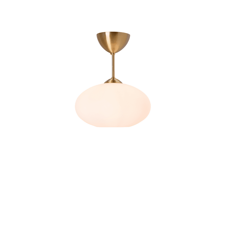 Bullo Ø27 Messing/opaal plafondlamp Van Belid - Geschikt voor badkamers, maar past in de meeste kamers in uw huis.