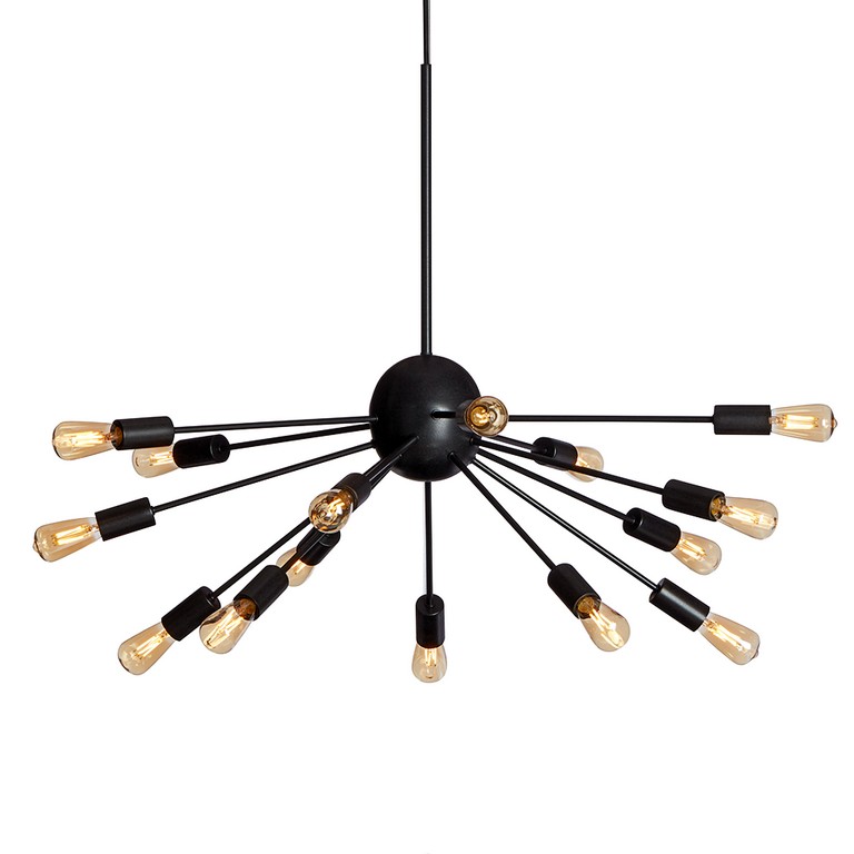  Mir inkl. LED Ø72 Zwarte textuur hanglamp Van Herstal - De matte zwarte afwerking in combinatie met de zichtbare lichtbronnen zorgt voor een stijlvolle en toch rustieke uitstraling, perfect voor een moderne woonkamer, keuken of eetkamer.
