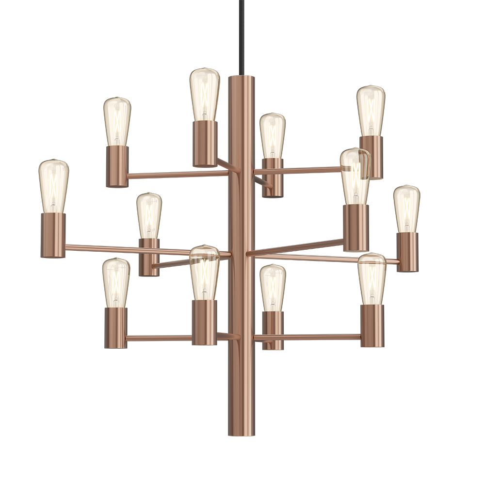 Manola 12 Ø60 Gouden rosé hanglamp Van Herstal - Manola is een elegante kroonluchter met 12 armen.